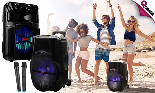 Rechargeable Karaoke Speakers + Wireless Mics!